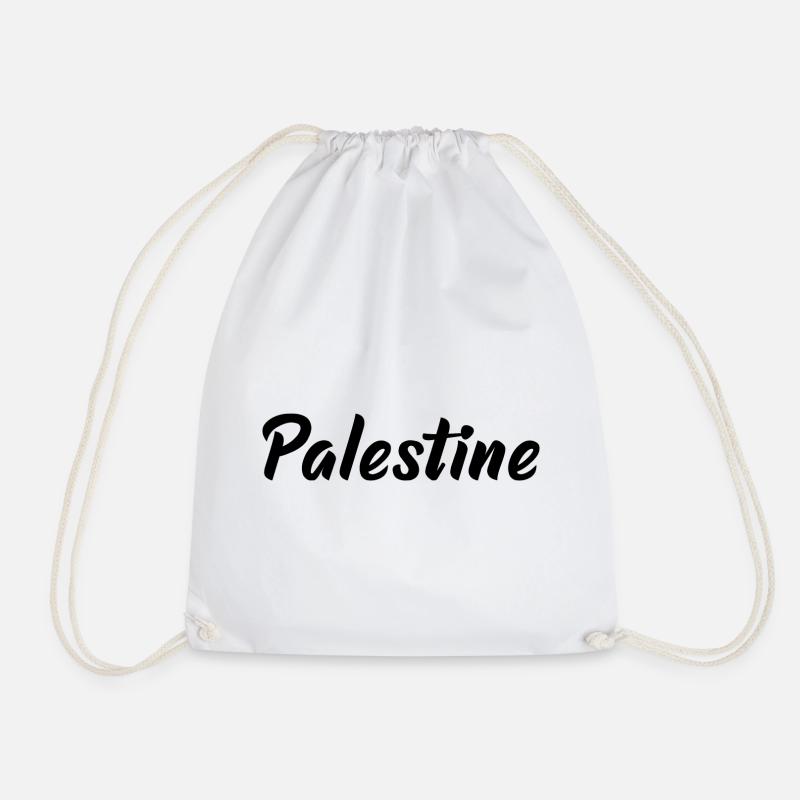 Palestine - Drawstring Bag - white