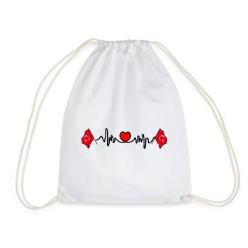 Heart rate cardio for Turkey - Drawstring Bag - white - Front