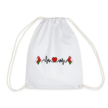 Heart rate cardio for Oman - Drawstring Bag - white - Front