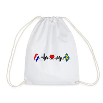 Cardio coeur avec drapeau des Pays-Bas, drapeau de la Suède - Sac de sport léger - blanc - Devant