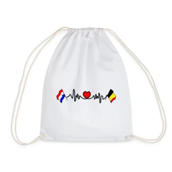 Cardio coeur avec drapeau Pays-Bas, Belgique - Sac de sport léger - blanc - Devant