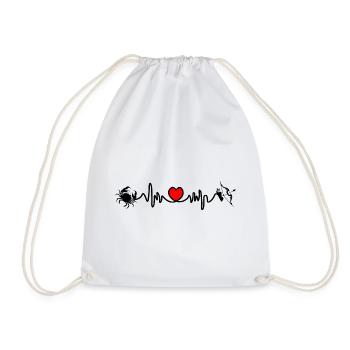 Fréquence cardiaque cardio Cancer Sagittaire - Sac de sport léger - blanc - Devant