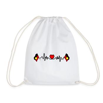 Heart rate cardio for Aboriginal people - Drawstring Bag - white - Front