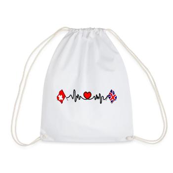 Cardio heart Drapeau Suisse, drapeau Angleterre - Sac de sport léger - blanc - Devant