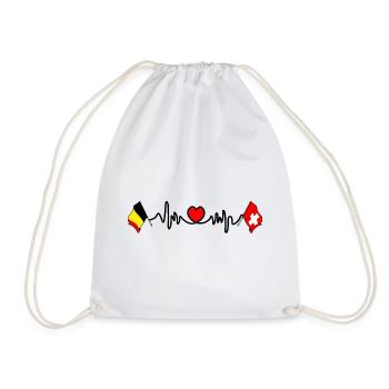 Cardio heart Drapeau Belgique, drapeau Suisse - Sac de sport léger - blanc - Devant