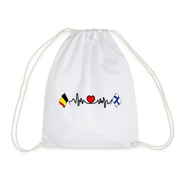 Cardio heart Drapeau Belgique, drapeau Finlande - Sac de sport léger - blanc - Devant