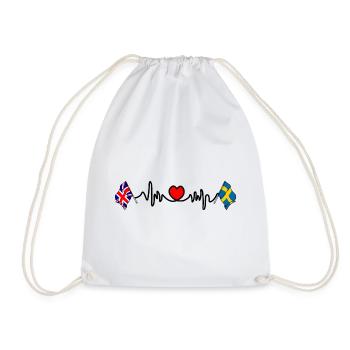 Cardio heart Drapeau Angleterre, drapeau Suède - Sac de sport léger - blanc - Devant