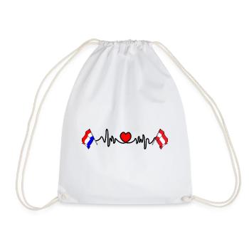 Cardio heart Drapeau Pays-Bas, drapeau Autriche - Sac de sport léger - blanc - Devant