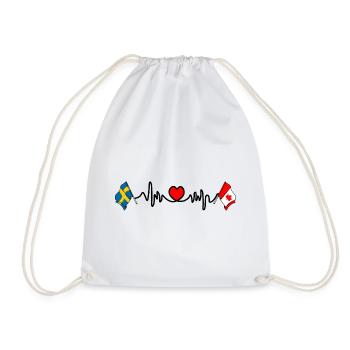 Cardio heart Drapeau Suède, drapeau Canada - Sac de sport léger - blanc - Devant