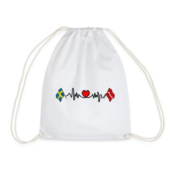Cardio heart Drapeau Suède, drapeau Lettonie - Sac de sport léger - blanc - Devant