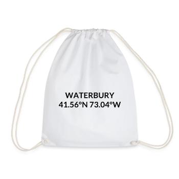 Waterbury, Connecticut, USA Coordinates - Drawstring Bag - white - Front