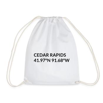 Cedar Rapids, Iowa, USA Coordinates - Drawstring Bag - white - Front