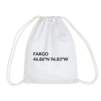 Fargo, North Dakota, USA Coordinates - Drawstring Bag - white - Front