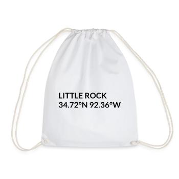 Little Rock, Arkansas, USA Coordinates - Drawstring Bag - white - Front