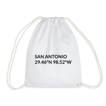 San Antonio Texas USA Koordinaten - Turnbeutel - Weiß - Vorne