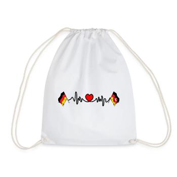 Cardio heart Flag Germany, flag Lower Saxony - Drawstring Bag - white - Front