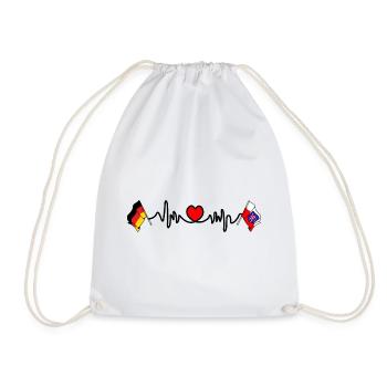 Cardio heart Flag Germany, Thuringia - Drawstring Bag - white - Front