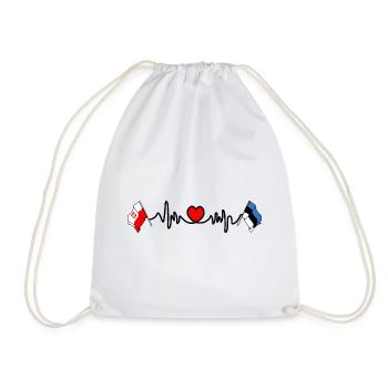 Cardio cardiaque Drapeau Pologne, Estonie - Sac de sport léger - blanc - Devant