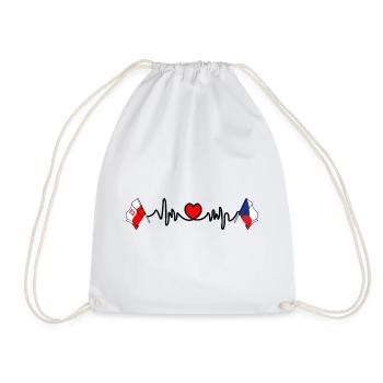 Cardio cardiaque Drapeau Pologne, République tchèque - Sac de sport léger - blanc - Devant