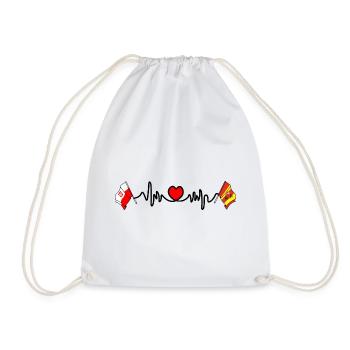 Cardio heart Drapeau Pologne, drapeau Lodz - Sac de sport léger - blanc - Devant