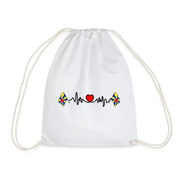 Heart rate cardio for West Flanders Belgium - Drawstring Bag - white - Front