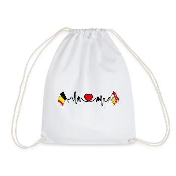 Cardio coeur Drapeau Belgique et drapeau Liège - Sac de sport léger - blanc - Devant