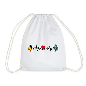 Cardio heart Flag Belgium, flag East Flanders - Drawstring Bag - white - Front