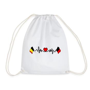 Cardio heart avec Flag Belgium et drapeau Namur - Sac de sport léger - blanc - Devant