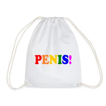 Penis - cock - dick - schwanz - Turnbeutel - Weiß - Vorne