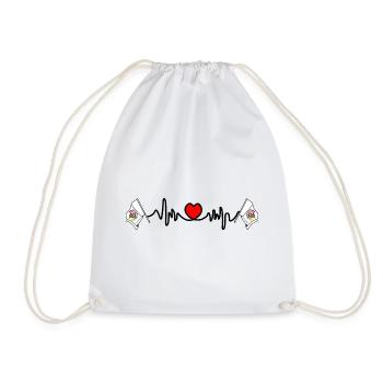 Heart rate cardio for Illinois - Drawstring Bag - white - Front