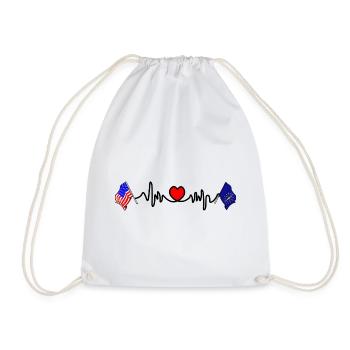 Cardio heart avec drapeau des États-Unis et drapeau de l’Indiana - Sac de sport léger - blanc - Devant