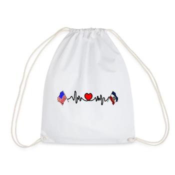 Cardio cardiaque avec drapeau des États-Unis et drapeau de l’Utah - Sac de sport léger - blanc - Devant