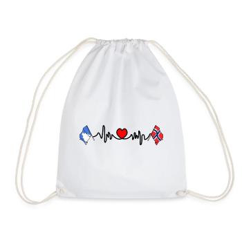 Heart rate cardio from Akershus and from Norway - Drawstring Bag - white - Front