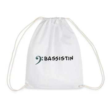 I play bass - I'm a bass player - Drawstring Bag - white - Front