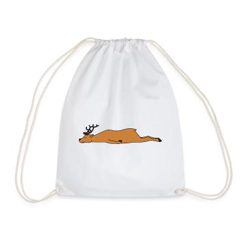 Lazy Deer Halloween Kostüm Lustig Mit geringem Aufwand DIY - Turnbeutel - Weiß - Vorne