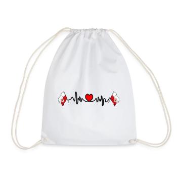 Tirol Heartbeat Flags - Drawstring Bag - white - Front