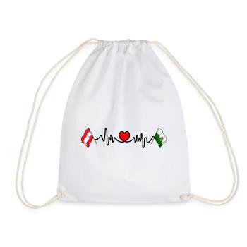 Drapeaux de Styrie avec battement de cœur - Sac de sport léger - blanc - Devant