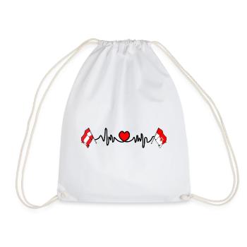 Vorarlberg Flags with Heartbeat - Drawstring Bag - white - Front