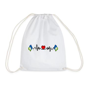 East Riding Flag with Heartbeat - Drawstring Bag - white - Front