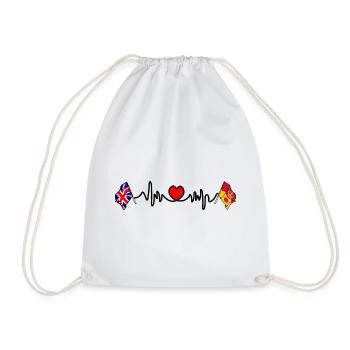 Hampshire & Great Britain Heart Rate - Drawstring Bag - white - Front