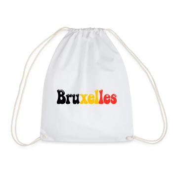 Brüsseler Belgische Flagge Retro-Typografie - Turnbeutel - Weiß - Vorne