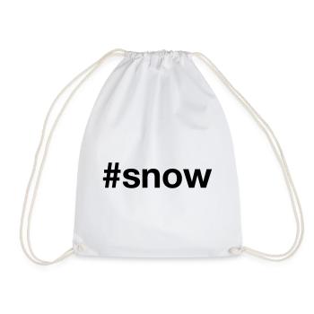SNOW Hashtag snow winter sports - Drawstring Bag - white - Front