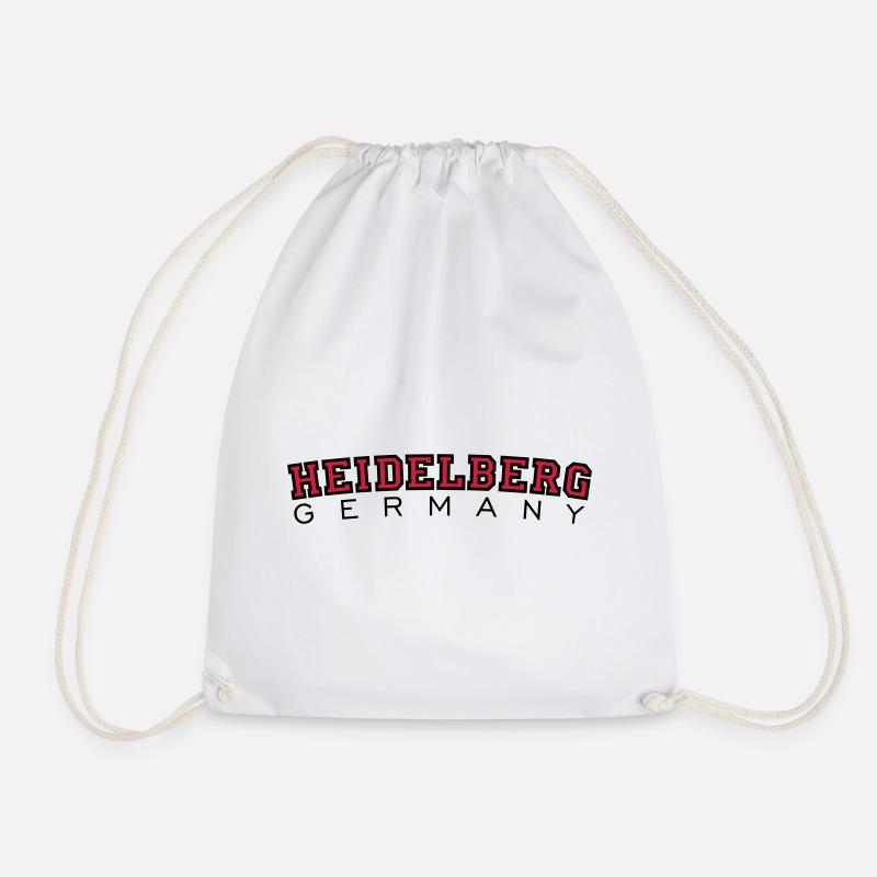 Heidelberg Germany Red/Black - Drawstring Bag - white