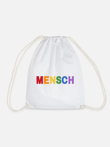 Mensch Pride Regenbogen  - Turnbeutel - Weiß