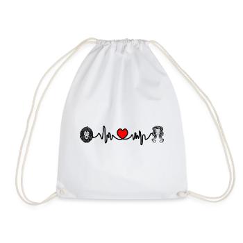 Heart rate cardio Leo Virgo - Drawstring Bag - white - Front