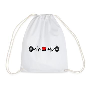 Heart rate cardio Lion Lioness - Drawstring Bag - white - Front