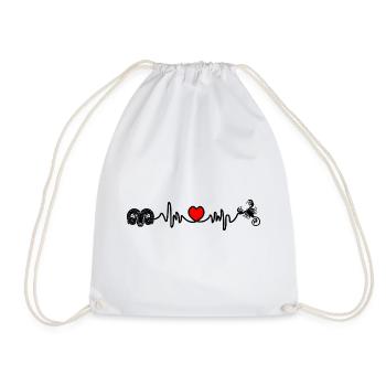 Heart rate cardio Aries Scorpio - Drawstring Bag - white - Front