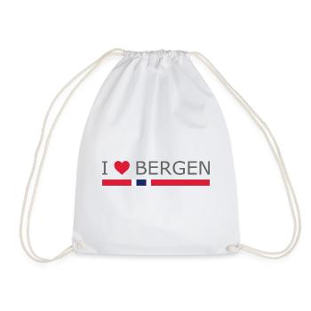 J’aime Bergen - Norvège - Norvège - Norvège - Sac de sport léger - blanc - Devant