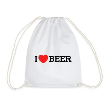 I love Beer (Farben änderbar) - Turnbeutel - Weiß - Vorne
