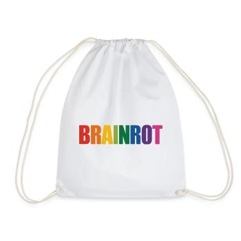 Brainrot - Funny Gen Alpha Slang Memes - Drawstring Bag - white - Front